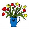 Dessin De Vase De Tulipes Colorie Par Lilymelody Le 22 De encequiconcerne Vase De Fleurs Dessin