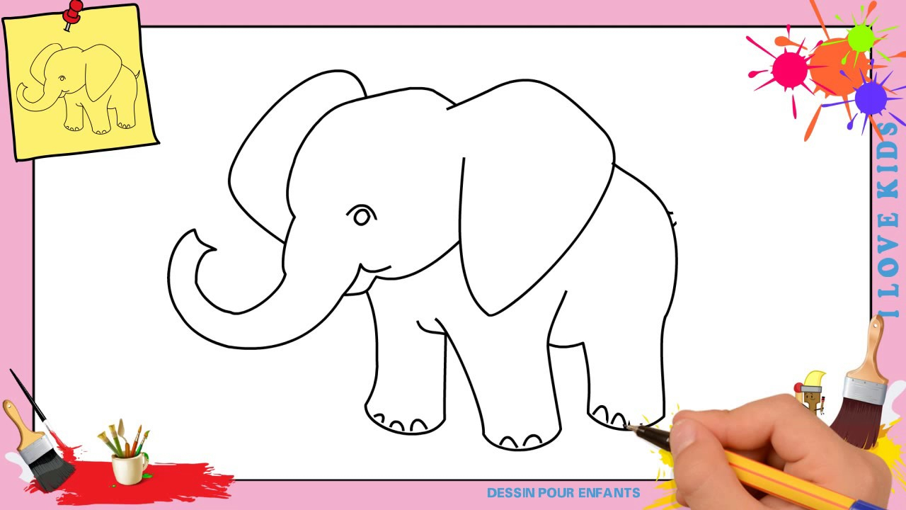 Dessin Éléphant 4 - Comment Dessiner Un Éléphant encequiconcerne Modèles De Dessins À Reproduire