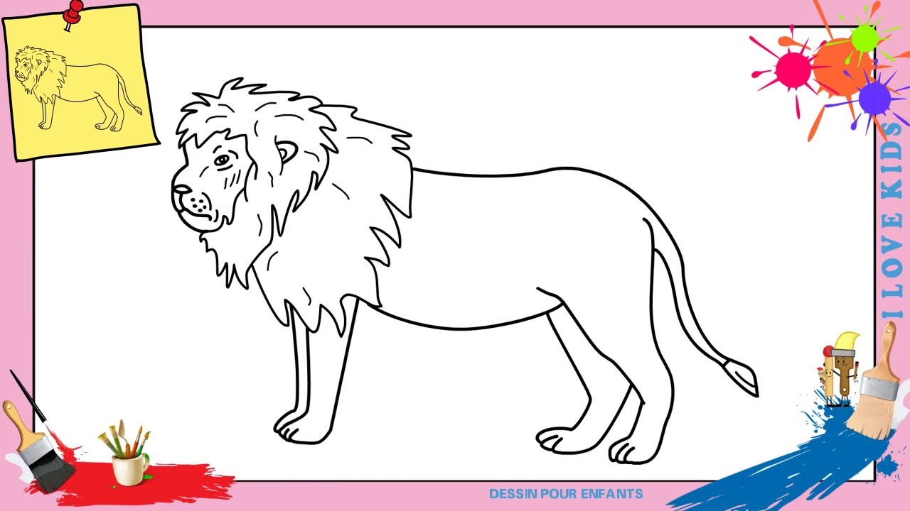 Dessin Lion 4 Facile - Comment Dessiner Un Lion Facilement concernant Modèles De Dessins À Reproduire