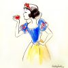 Dessin Peinture Blanche Neige Disney, Aquarelle Effet concernant Comment Dessiner Des Personnages De Disney