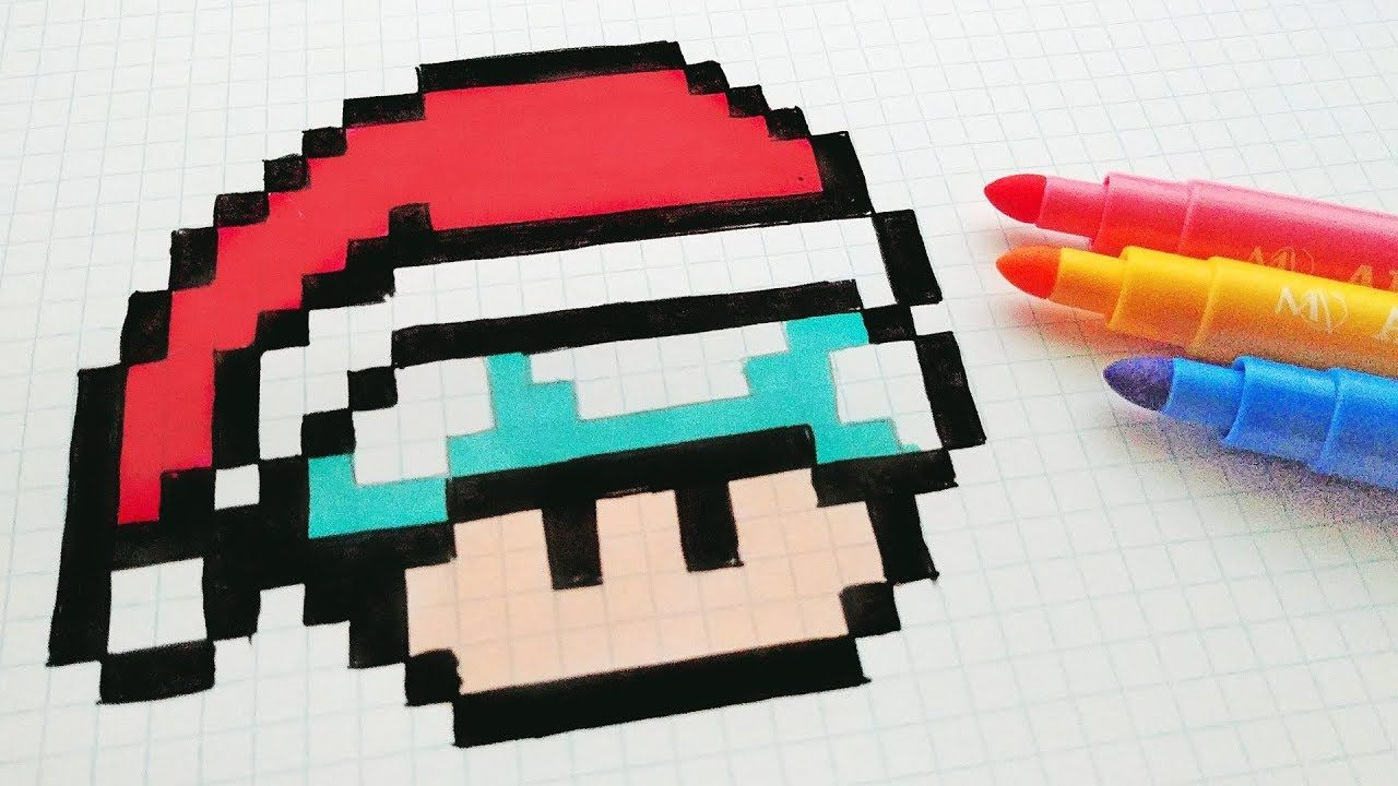 Dessin Pixel Champignon De Mario pour Dessin Pixel Noel