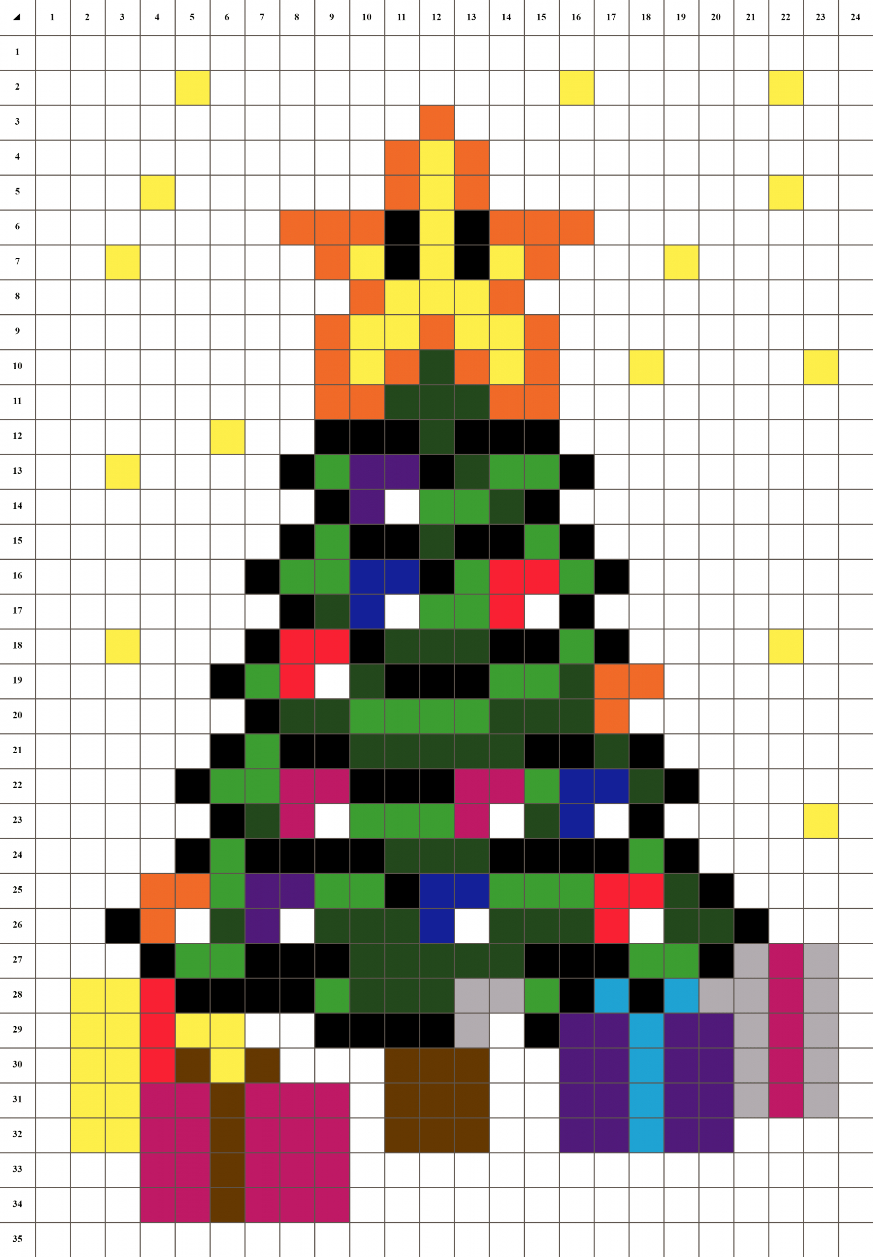 Dessin Pixel Noel - Primanyc à Dessin Pixel Noel