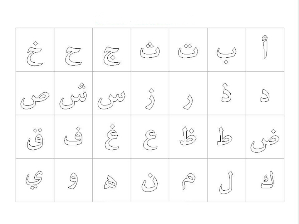 Dessins Et Coloriages: Lettres De L&amp;#039;Alphabet Arabe À Colorier avec Coloriage Magique Lettres De L Alphabet