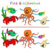 Difference Game With Marine Life. Find 6 Difference Game destiné Jeux Des 7 Différences Gratuit