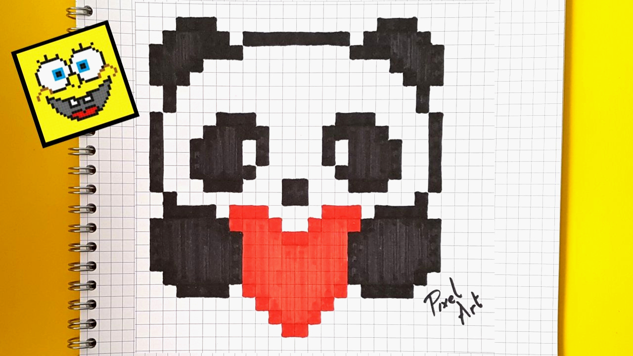 Disney Dessin Facile Pixel Art Ment Dessiner Un Panda pour Pixel Art Facile Chat