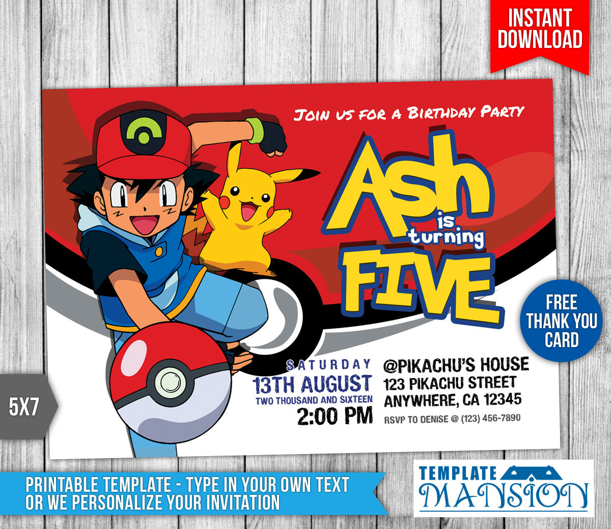 Download Birthday Invitation Templates, Pokemon Invitation à Carte Invitation Pokemon
