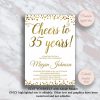 Editable 35Th Birthday Invitation Cheers To 35 Years Gold à Invitation 35 Ans