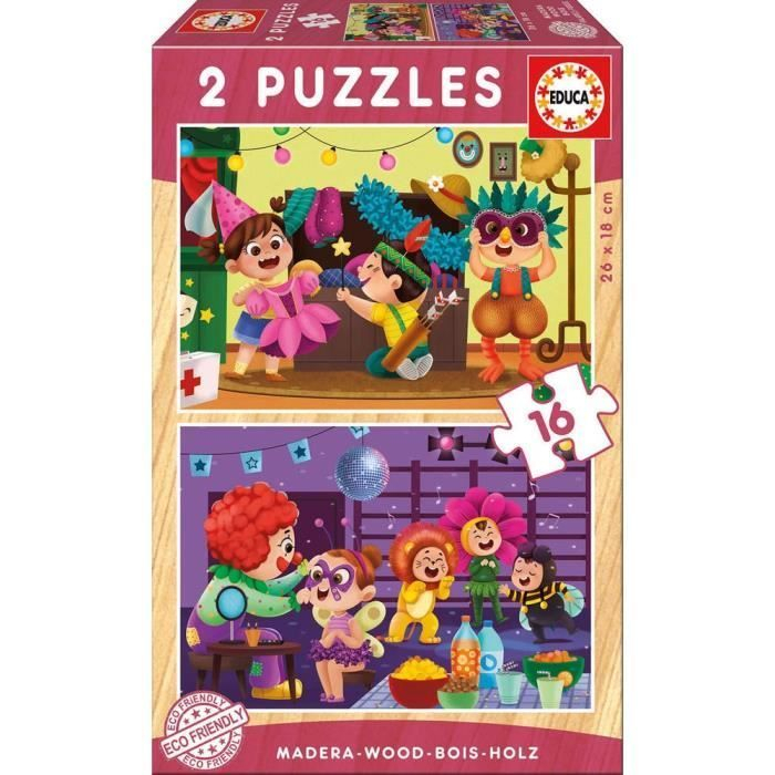 Educa Puzzle Bois 2X16 Pièces Carnaval | Puzzle Enfant avec Puzzle Enfant En Ligne