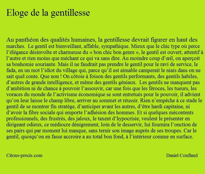 Eloge De La Gentillesse, En Un Texte Et 15 Citations pour Texte Gentil