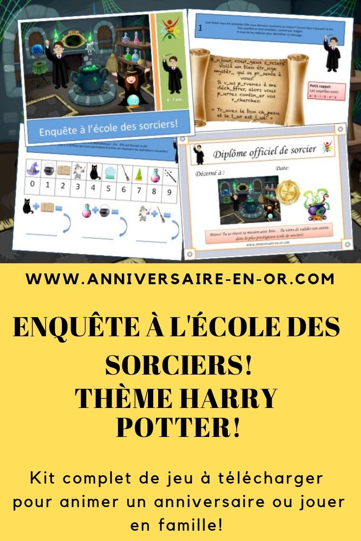 Enquête / Kit De Jeu / Harry Potter / Sorcier tout Chasse Au Trésor Anniversaire 6 Ans Gratuit