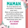 Épinglé Par Lila Sur Maman | Citation Fête Des Mères à Poeme Belle Mere