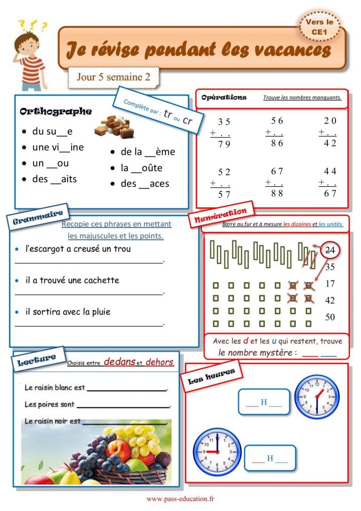 Épinglé Sur Cahier De Vacances Gratuit pour Devoir De Vacances Ce2 ...