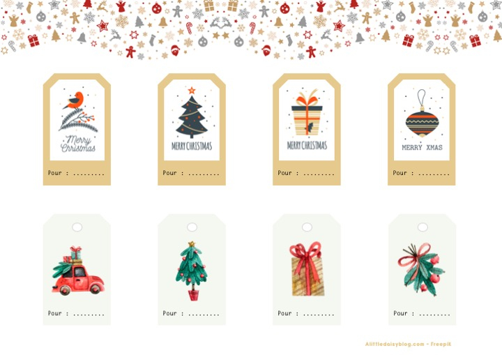 Etiquettes À Imprimer Pour Décorer Ses Cadeaux De Noël - A intérieur Etiquettes De Noel Pour Cadeaux