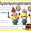 Etiquettes Et Invitations Minion Pour Les Anniversaires avec Invitation Anniversaire Garçon 6 Ans