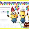 Etiquettes Et Invitations Minion Pour Les Anniversaires destiné Carte Invitation Anniversaire Garçon Gratuite