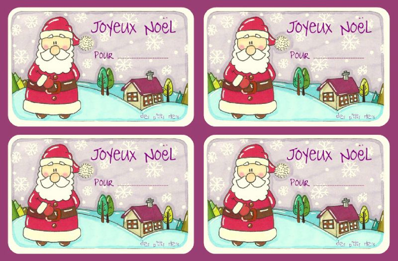 Étiquettes Père Noel - Photo De À Imprimer - Des P'Tits Riens encequiconcerne Etiquette Noel A Imprimer