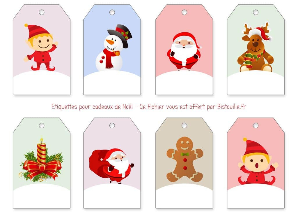 Étiquettes Pour Cadeaux De Noël À Imprimer Et À Découper avec Etiquette Noel A Imprimer