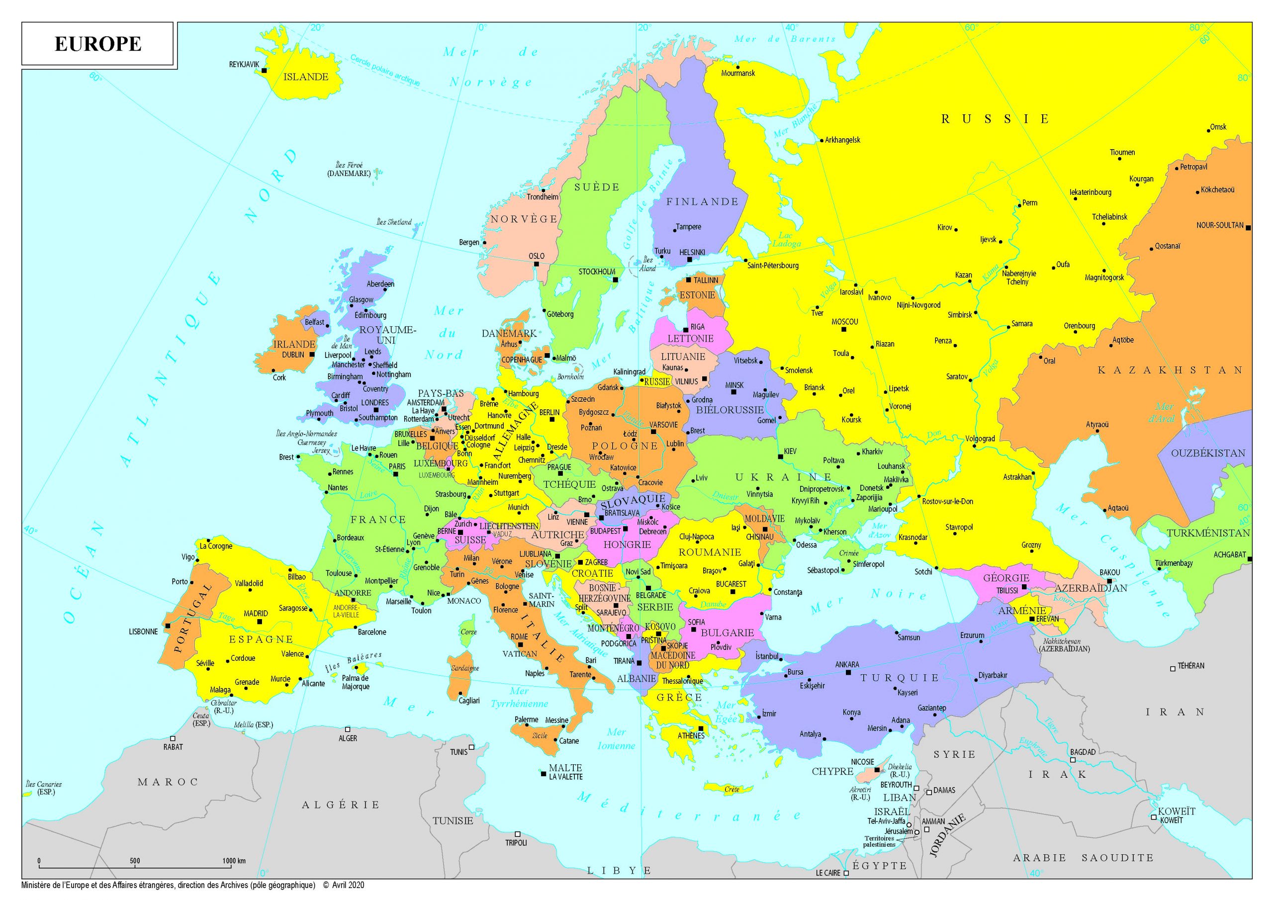Europe - Ministère De L&amp;#039;Europe Et Des Affaires Étrangères serapportantà Carte Des Capitales De L Europe