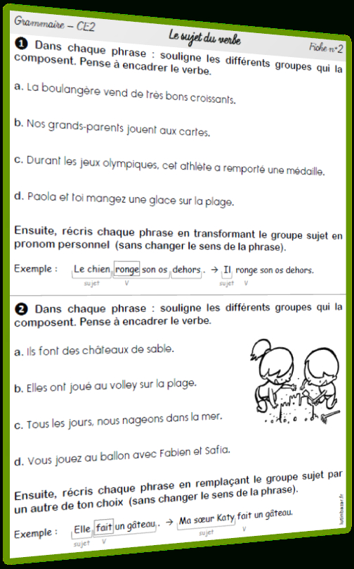 Exercices De Grammaire Ce2 - Lutin Bazar tout Exercices Ce2 À Imprimer