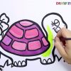 🔴 Drawing And Coloring A Turtle Cute Easy For Kids destiné Dessiner Une Tortue