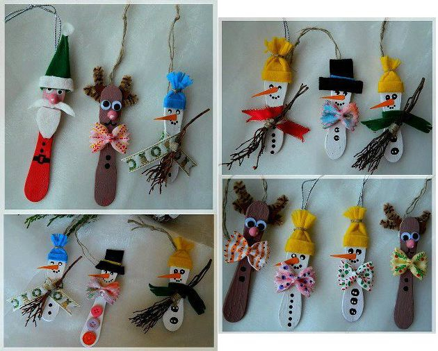 Fabriquer De Figurines De Noël Avec Des Bâtons De Glace concernant Bricolage Avec Baton De Glace En Bois