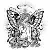 Fairy Butterfly Girl Moon Mandala Zentangle | Etsy dedans Mandala Fée