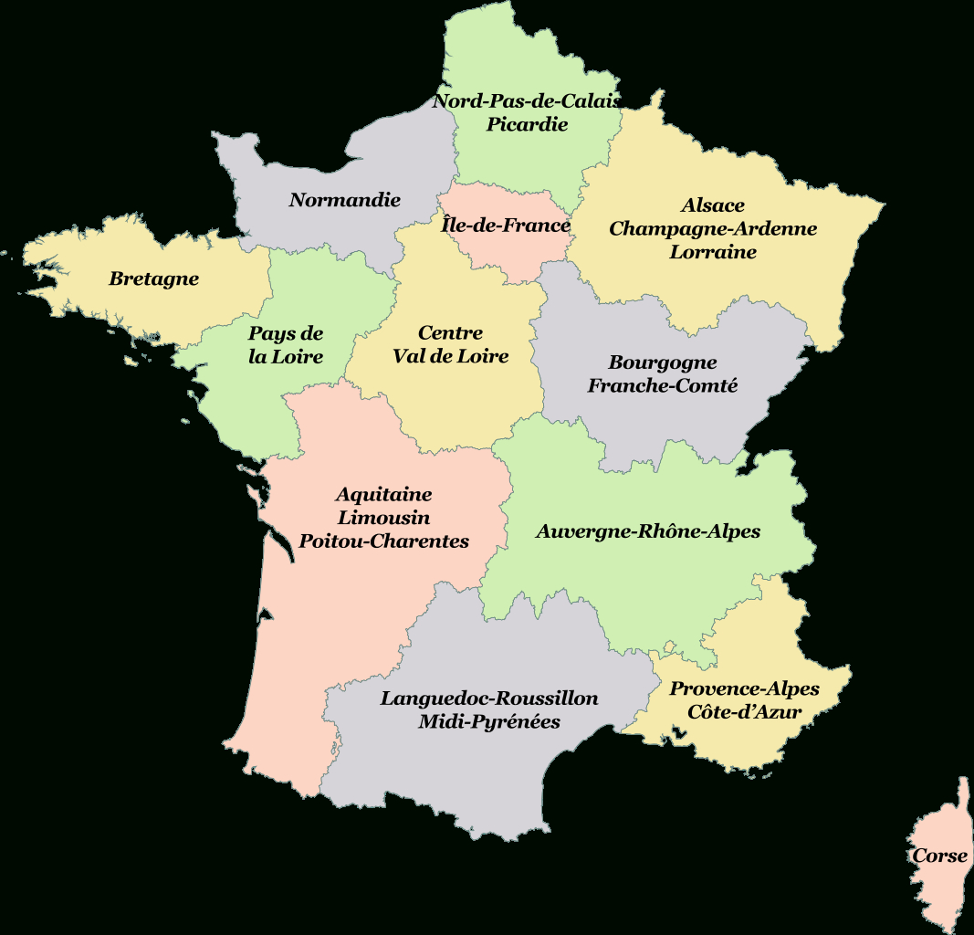 Fichier:régions De France 2016.Svg - Vikidia, L avec Carte De France Avec Les Régions