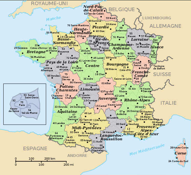 File:départements De France Nom+Num.svg - Wikimedia Commons à France Avec Département