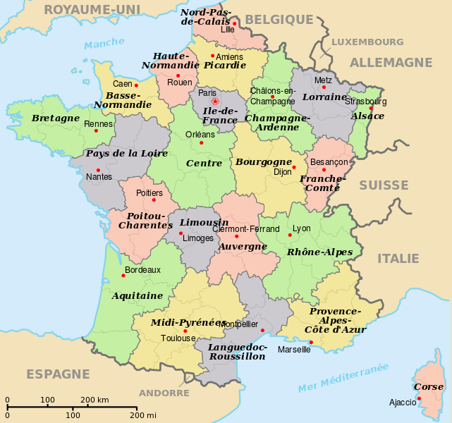 File:départements+Régions+Capitales(France).Svg dedans Map De France Regions