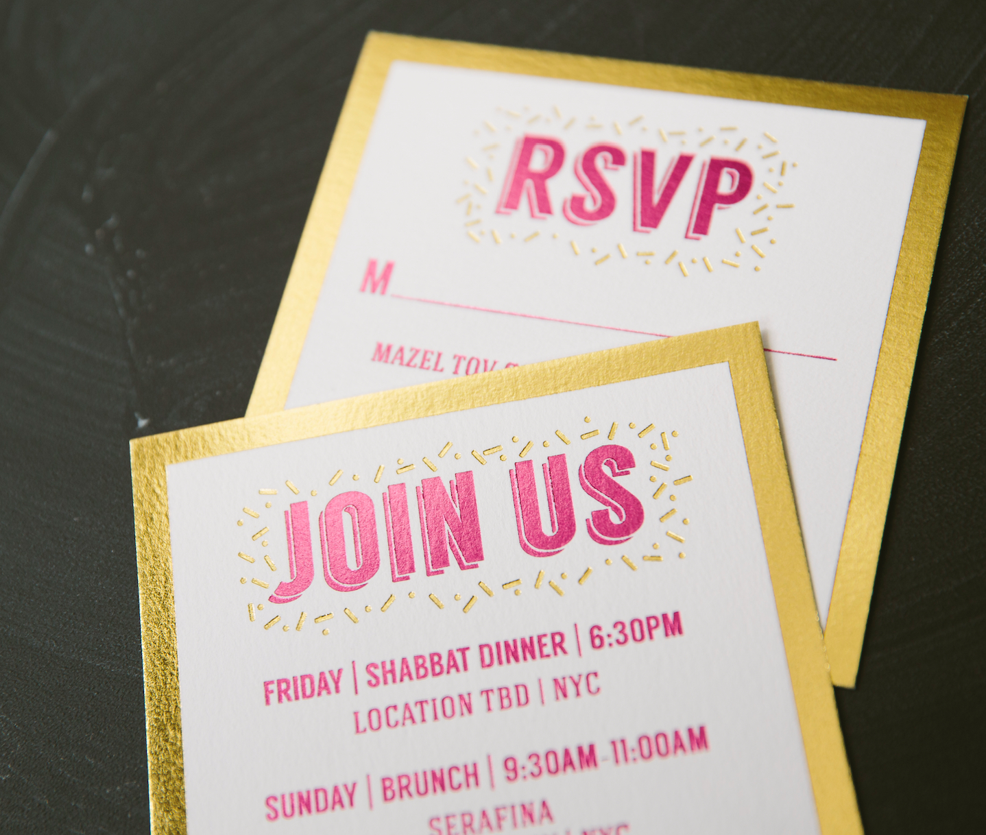 Foil Stamped Gold And Pink Bat Mitzvah Invitations - Bella destiné Carte Invitation Bat Mitzvah