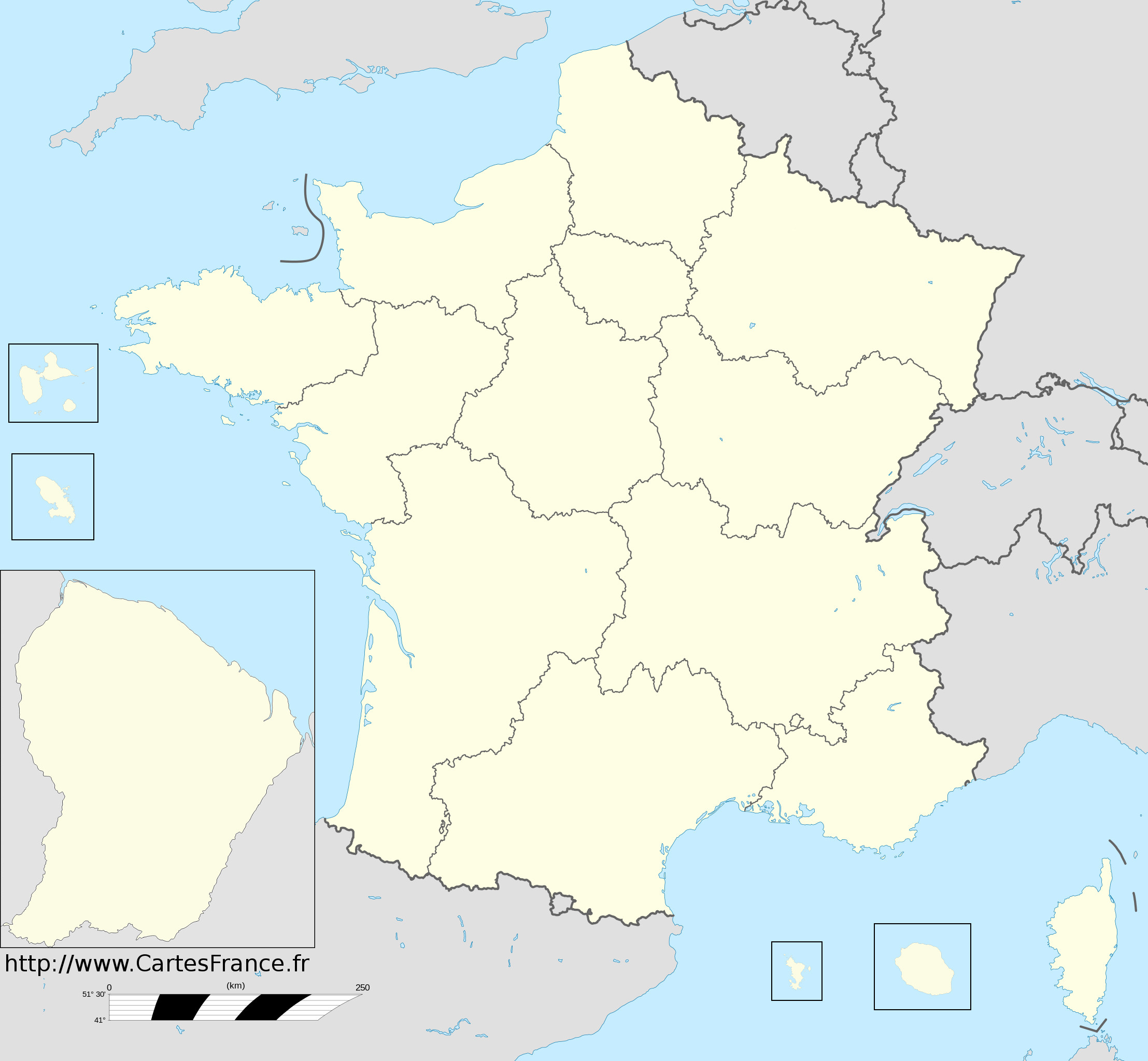 Fond De Carte Des Regions intérieur Carte Vierge Des Régions De France