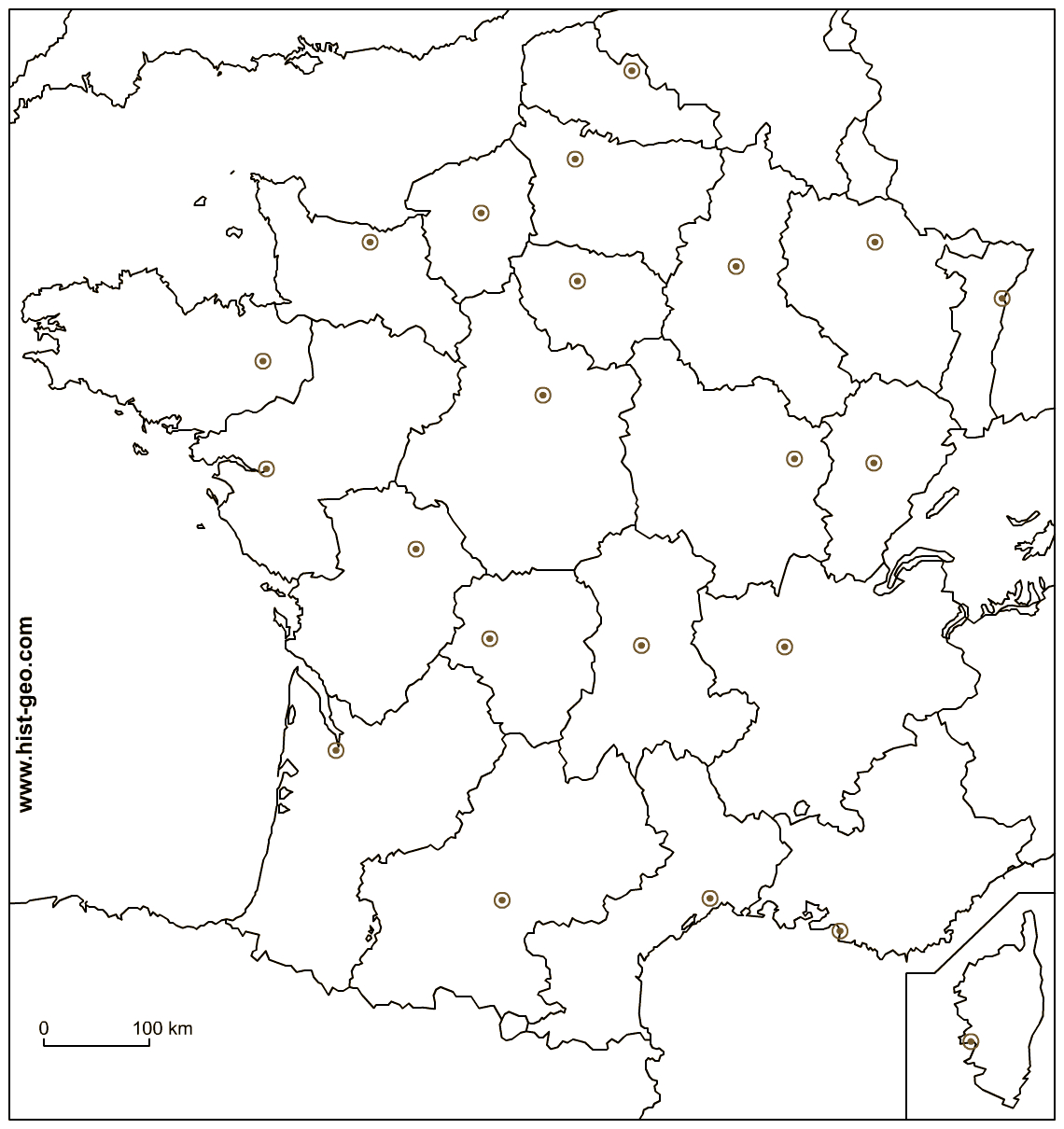 Fond De Carte - France (Frontières, Régions Et Capitales encequiconcerne Carte Région France Vierge