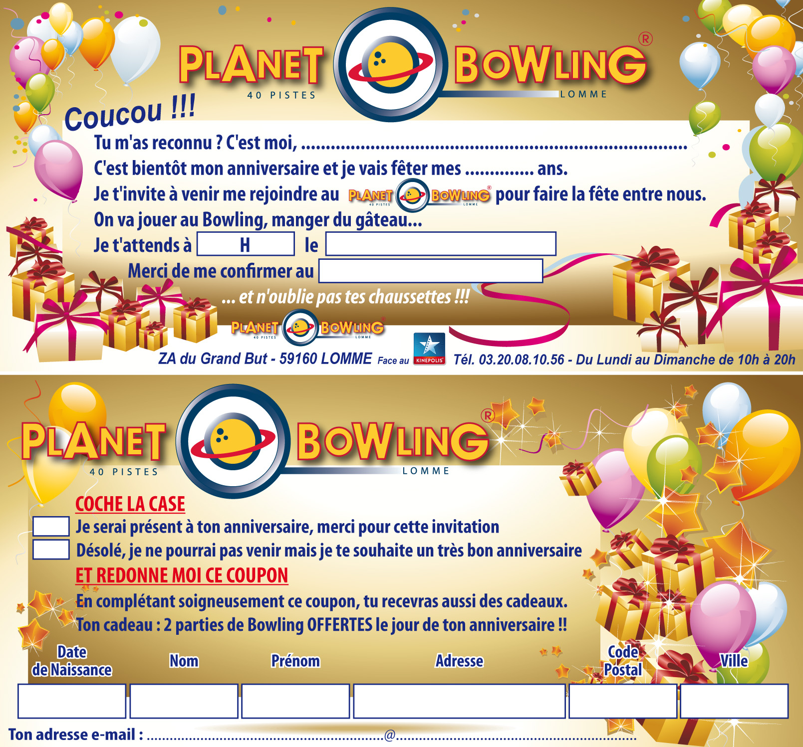 Formules Anniversaires Bowling À Lille Pour Enfants Et intérieur Carte D Invitation Anniversaire Bowling