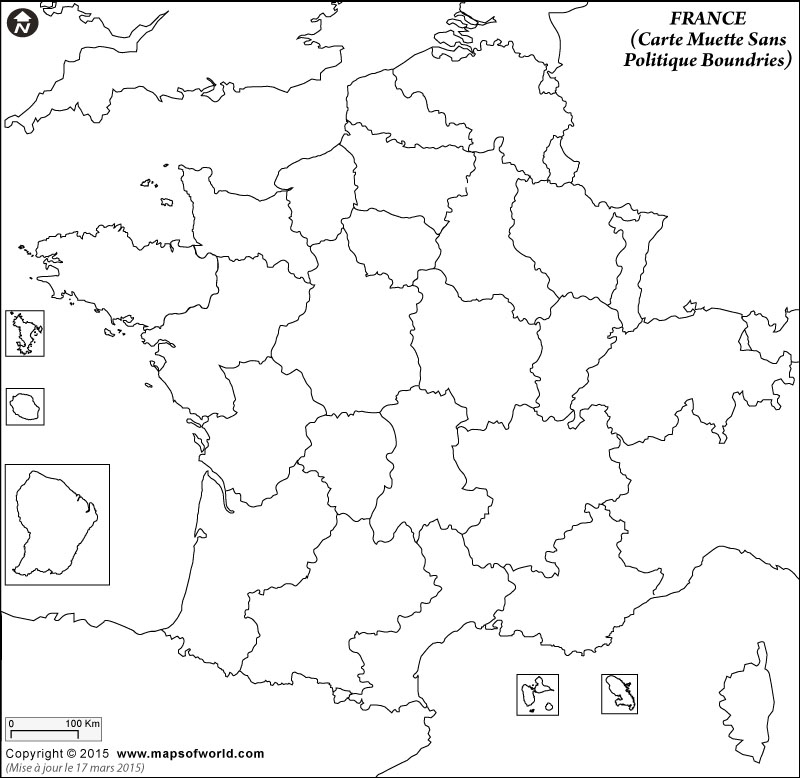 France Carte De Contour serapportantà Carte France Région Vierge