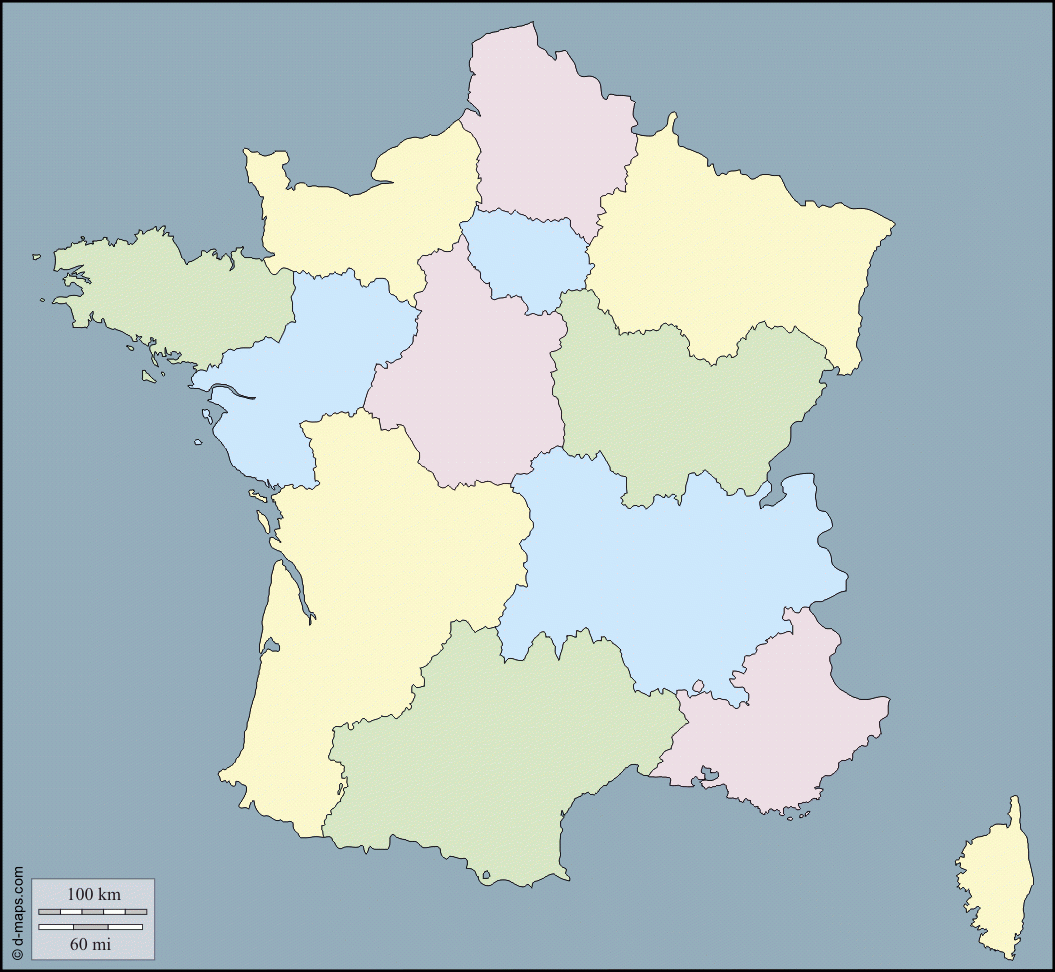 France : Carte Géographique Gratuite, Carte Géographique pour Carte France Région Vierge