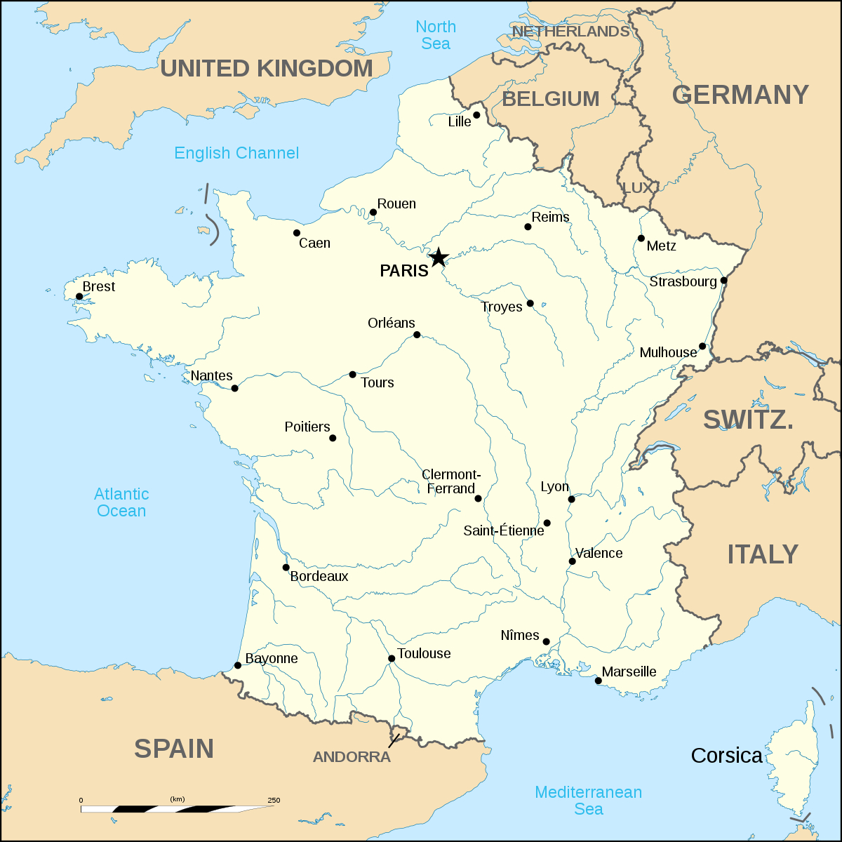 France Métropolitaine — Wikipédia serapportantà Carte De La France Avec Ville
