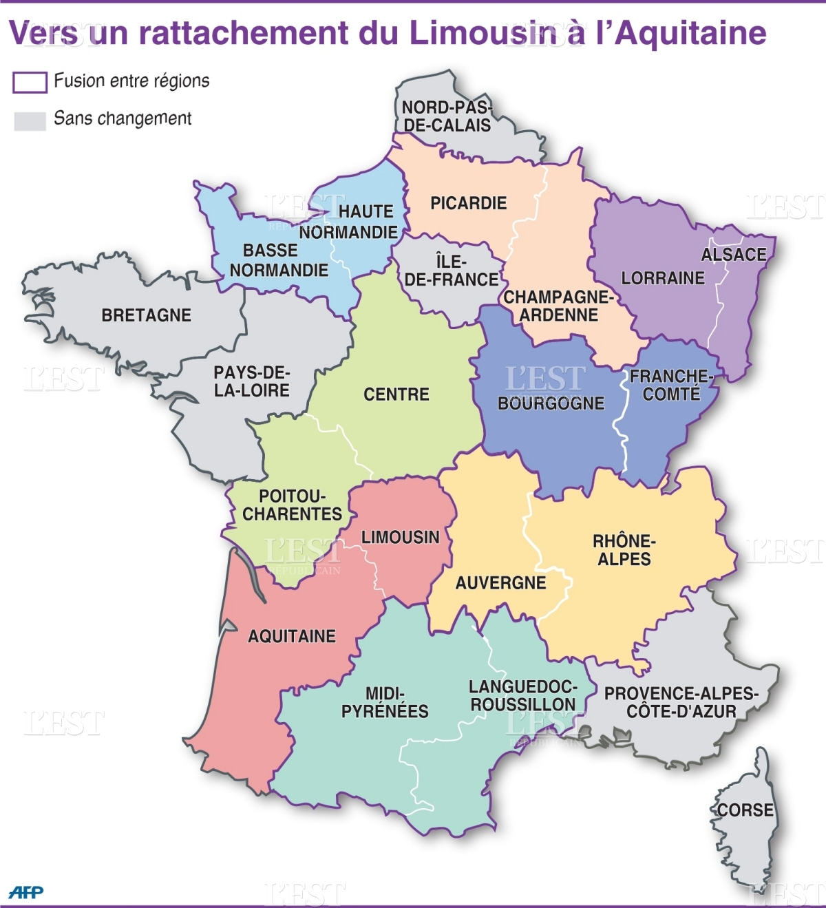 France - Monde | La Carte Des Régions Change Et Ce N&amp;#039;Est dedans Carte Nouvelle Région France