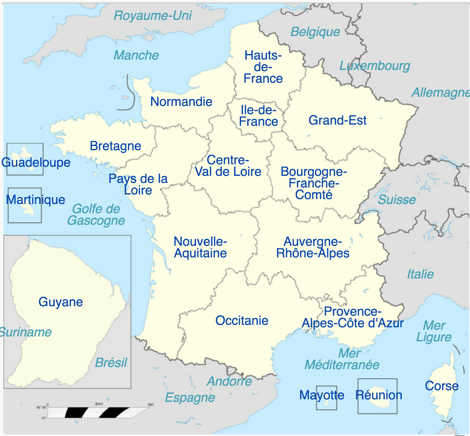 France - Régions • Carte • Populationdata dedans Carte De France Des Régions Vierge
