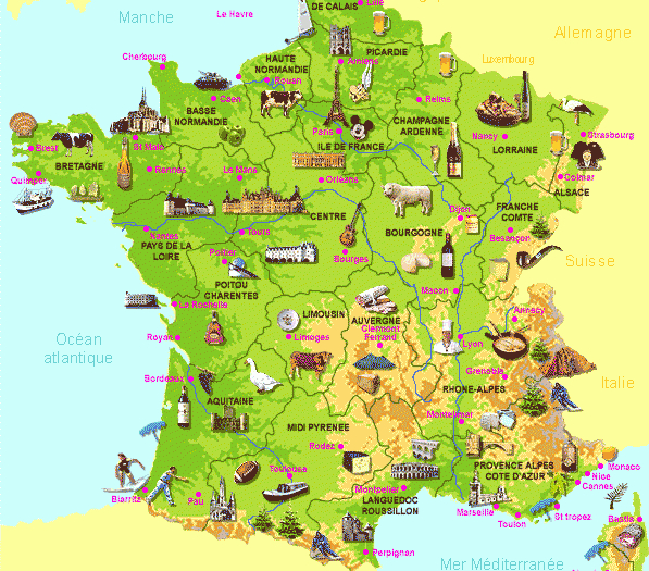 France Villes Touristiques - Arts Et Voyages avec Carte De France Détaillée Avec Les Villes