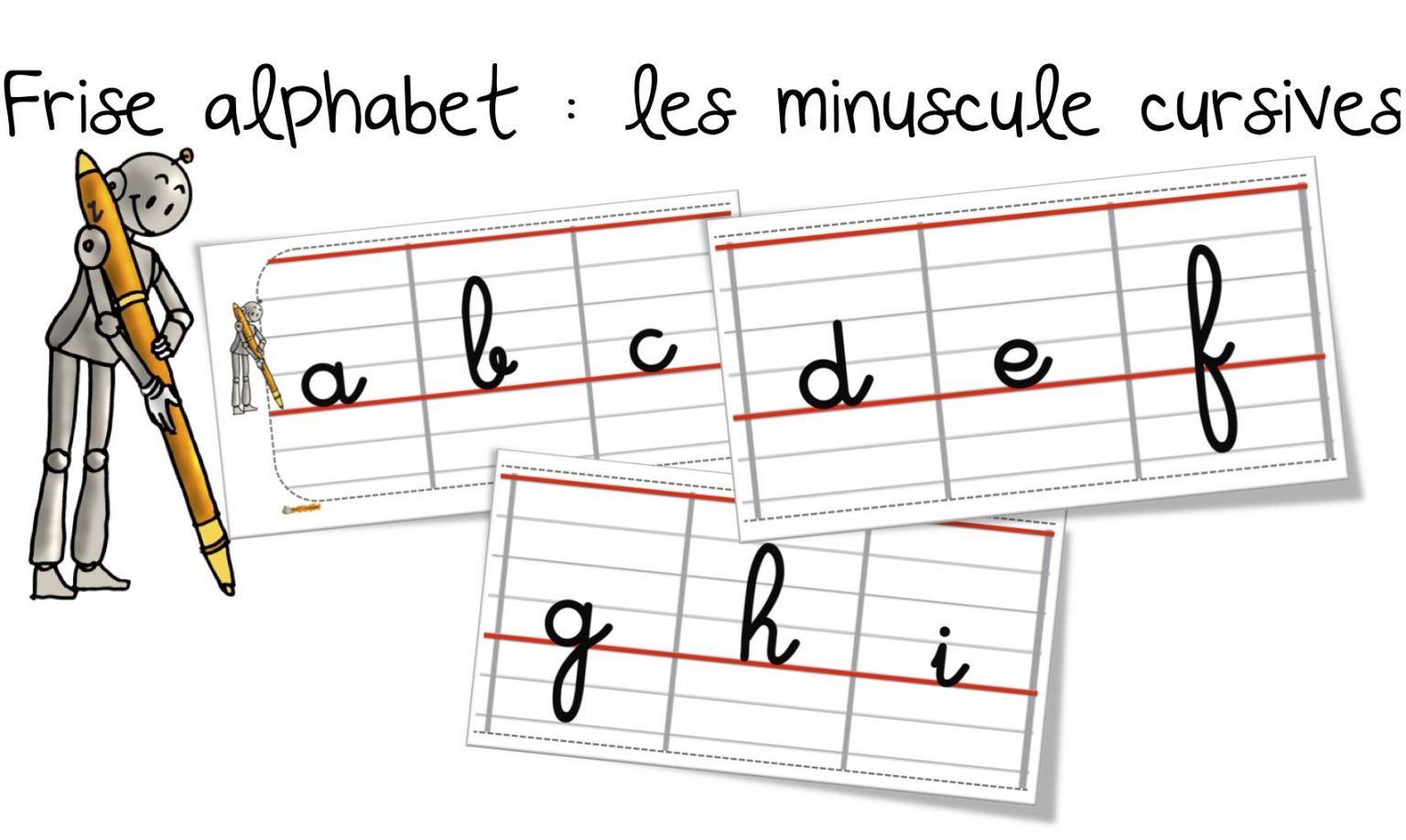 Frise De L'Alphabet Des Majuscules En Cursif | Bout De Gomme ...