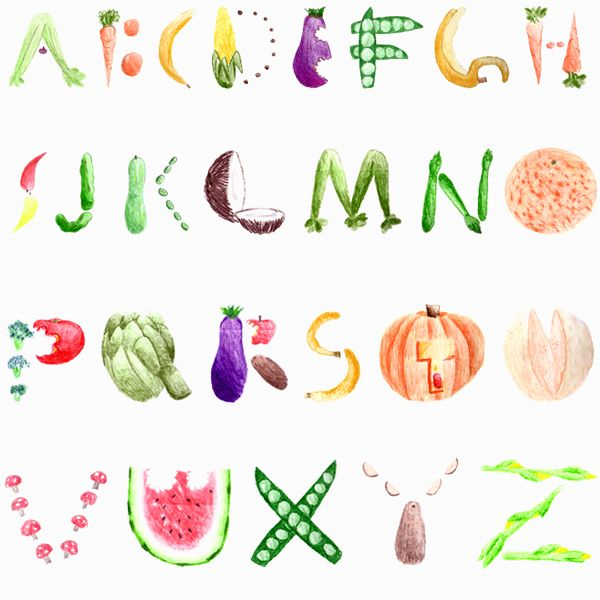 Fruit And Veggie Alphabet | Fonts Alphabet, Art For Kids avec Abc Des Fruits