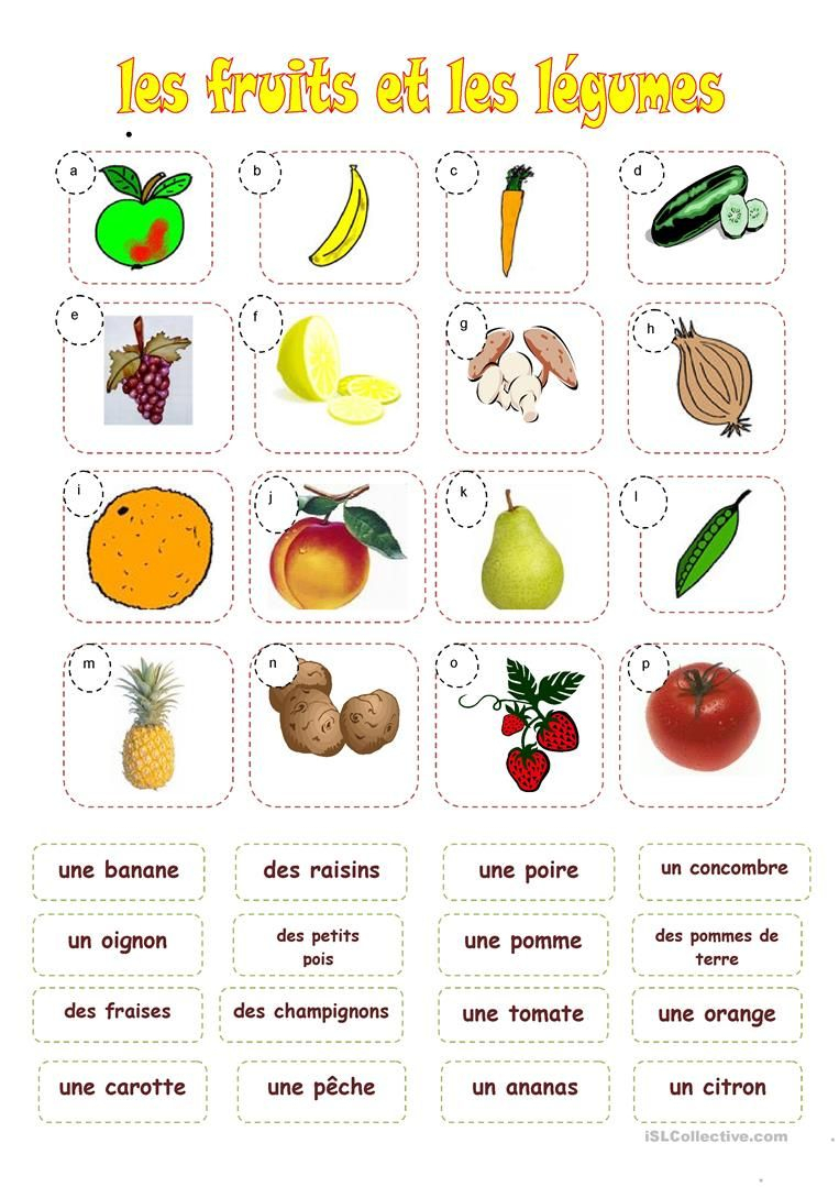 Fruits Et Legumes | Cibo Francese, Imparare Il Francese pour Fruits Et Légumes En Anglais