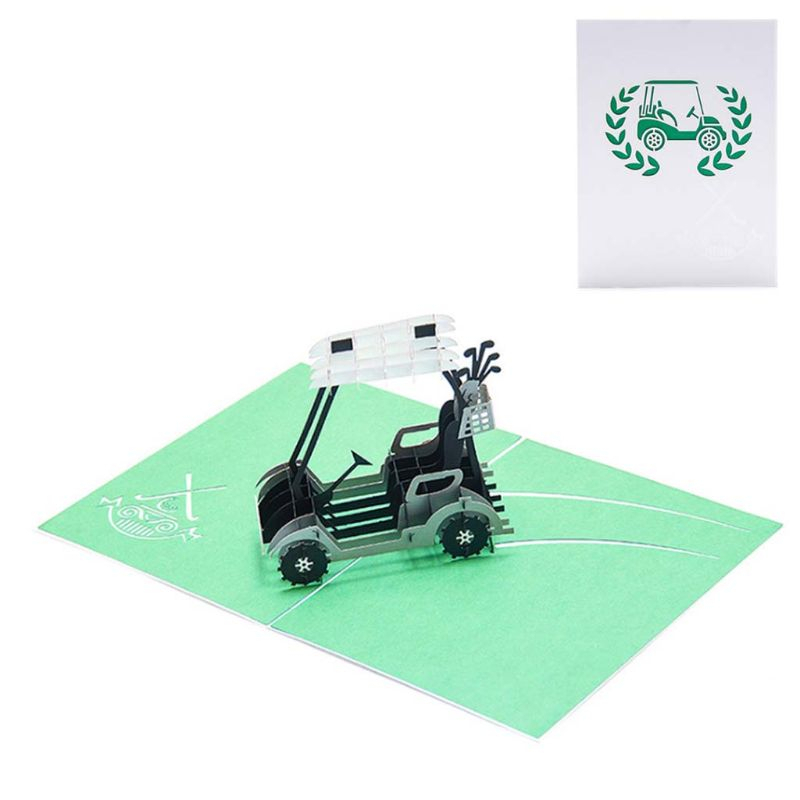 Golf Cart 3D Pop Up Greeting Card Handmade Birthday serapportantà Cart Invitation