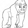 Gorilla - Coloring Page — Stock Photo © Agaes8080 #54960249 dedans Coloriage Gorille