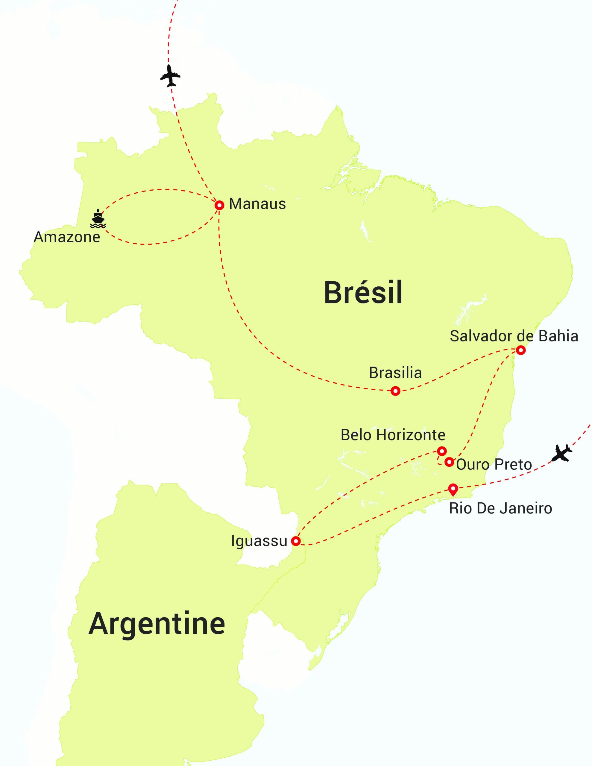 Grand Tour Du Brésil - Voyages Vald'Or | Agence De Voyages dedans Carte Du Brésil À Imprimer