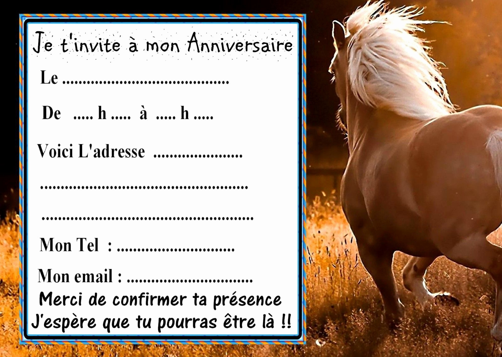 Gratuit Pour Fille - Greatestcoloringbook concernant Carte Invitation Anniversaire Cheval