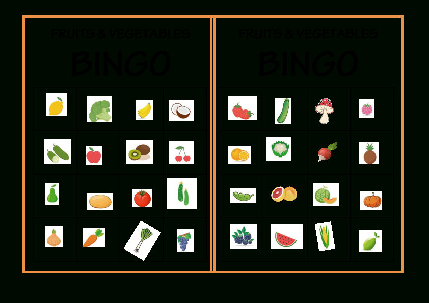 Grille-Bingo-Anglais-Fruits-Legumes-Vegetables | Bingo serapportantà Jeu En Anglais À Imprimer