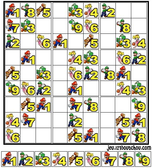 Grille Sudoku Mario N° 4 destiné Sudoku Gratuit En Ligne Et A Imprimer