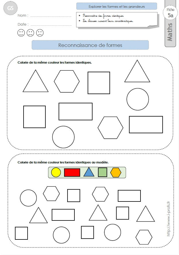 Gs: Exercices Mathematiques Reconnaitre Des Formes intérieur Jeux Gratuit Maternelle Grande Section