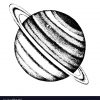 Hand Drawn Black And White Saturn Planet. Vector intérieur Saturne Dessin